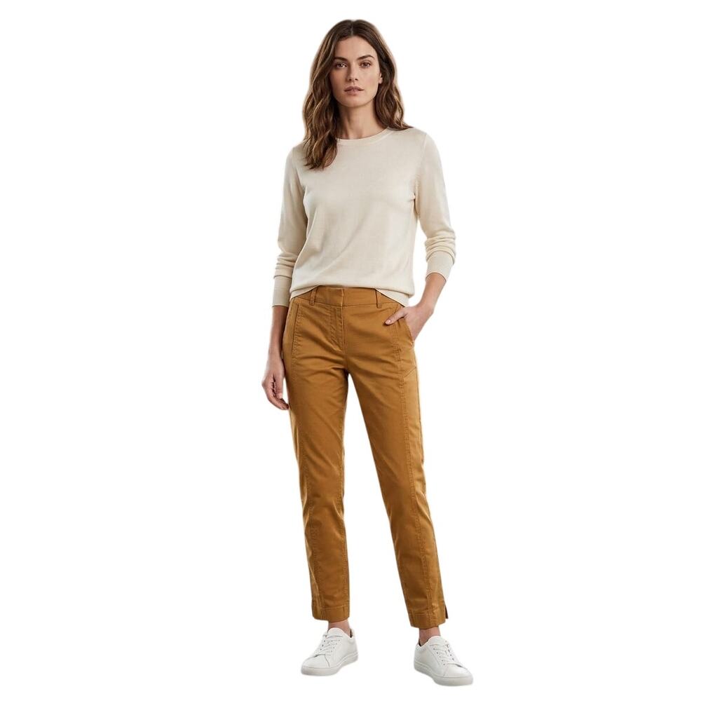 J. Crew Maddie Pant Skinny Fit Brown Camel Tan Chino Trousers Size 2